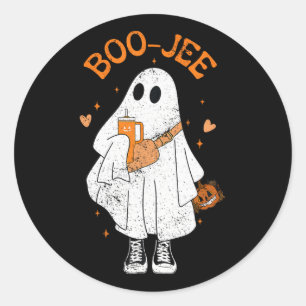Spooky Season Cute Ghost Halloween Boujee Boo Jee Classic Round Sticker