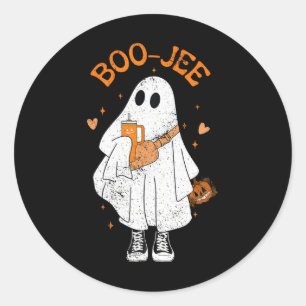 Spooky Season Cute Ghost Halloween Boujee Boo Jee Classic Round Sticker