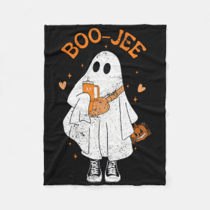 Spooky Season Cute Ghost Halloween Boujee Boo Jee Fleece Blanket