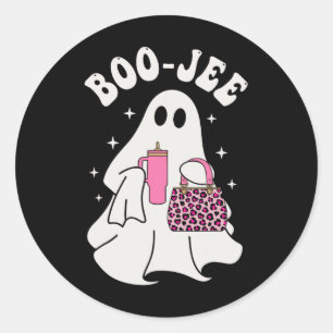 Spooky Season Cute Ghost Halloween Costume Boo-jee Classic Round Sticker
