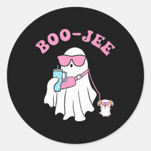 Spooky Season Cute Ghost Halloween Costume Boujee Classic Round Sticker