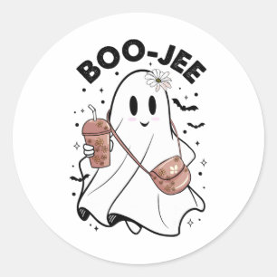 Spooky Season Cute Ghost Halloween Costume Boujee Classic Round Sticker