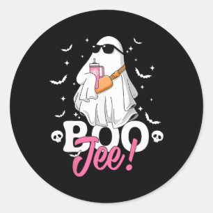 Spooky Season Cute Ghost Halloween Costume Boujee Classic Round Sticker