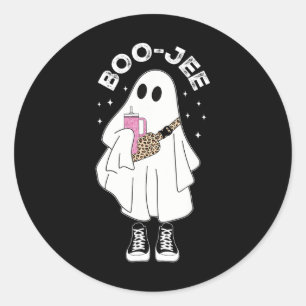 Spooky Season Cute Ghost Halloween Costume Boujee  Classic Round Sticker