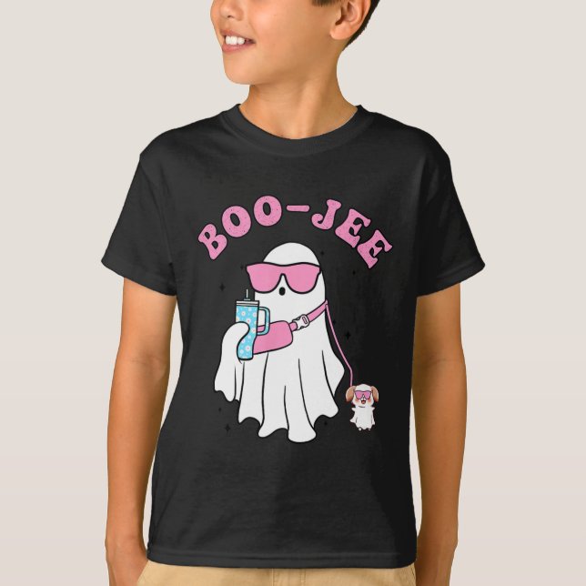 Spooky Season Cute Ghost Halloween Costume Boujee  T-Shirt (Front)