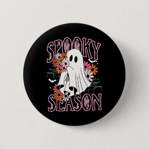 Spooky Season Cute Ghost Halloween Costume Floral 6 Cm Round Badge