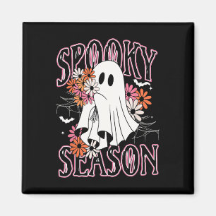Spooky Season Cute Ghost Halloween Costume Floral Magnet
