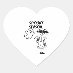 Spooky Season Cute Ghost Halloween Heart Sticker