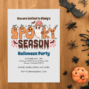 Spooky Season, Cute Ghost, Halloween Invitation