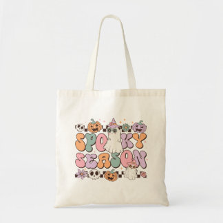Spooky Season Cute Ghost Retro Halloween Tote Bag