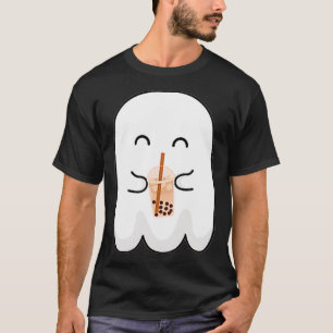 Spooky Season Cute Little Ghost Boba Tea Halloween T-Shirt