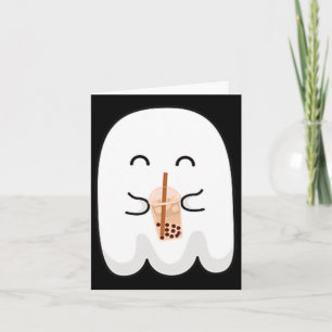 Spooky Season Cute Little Ghost Boby Tea Halloween Card