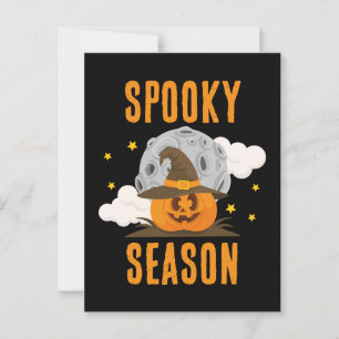 Spooky Season Cute Orange Pumpkin Halloween Postcard