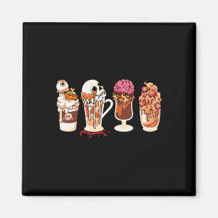 Spooky Season Fall Coffee Horror Movie And Coffee  Magnet