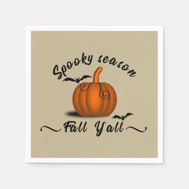 Spooky season fall yall napkin (Front)