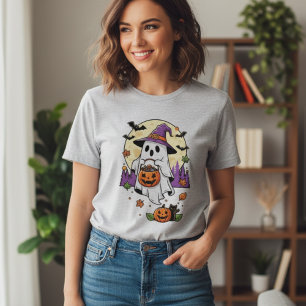 Spooky Season for fun October Look - Retro Ghost T-Shirt