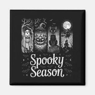 Spooky Season Funny Halloween Boo Witch Cat Pumpki Magnet