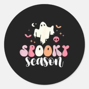 Spooky Season Funny Spooky Ghost Halloween Costume Classic Round Sticker
