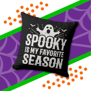 Spooky Season Ghost Bats Scary Happy Halloween Cushion