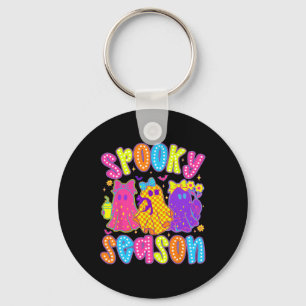 Spooky Season Ghost Bow Flower Halloween Costume G Key Ring