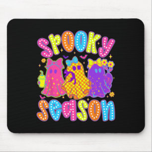Spooky Season Ghost Bow Flower Halloween Costume G Mouse Pad