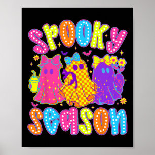 Spooky Season Ghost Bow Flower Halloween Costume G Poster