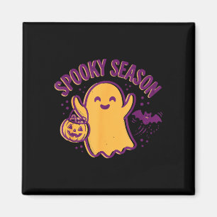 Spooky season ghost halloween pumpkin bat trick or magnet
