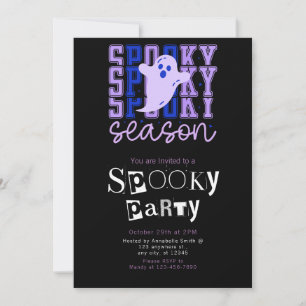 Spooky Season Ghost Minimalist Halloween Party Invitation