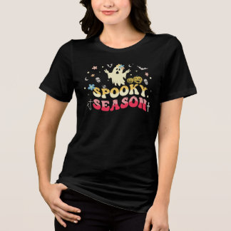 Spooky Season, Ghost Pumpkin bat Tri-Blend Shirt