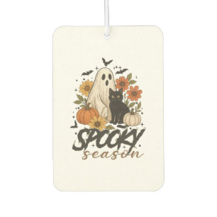Spooky Season Ghost Retro Spooky Floral Halloween  Car Air Freshener