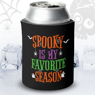 Spooky Season Ghosts Bats Spiders Happy Halloween Can Cooler