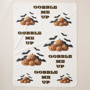 Spooky Season Gobble Me Up Cute Halloween Decor Sherpa Blanket
