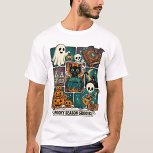 Spooky Season Grooves Grave Diggers Band Skeleton  T-Shirt
