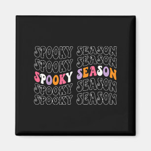 Spooky Season Groovy Halloween Costume Retro Wave Magnet