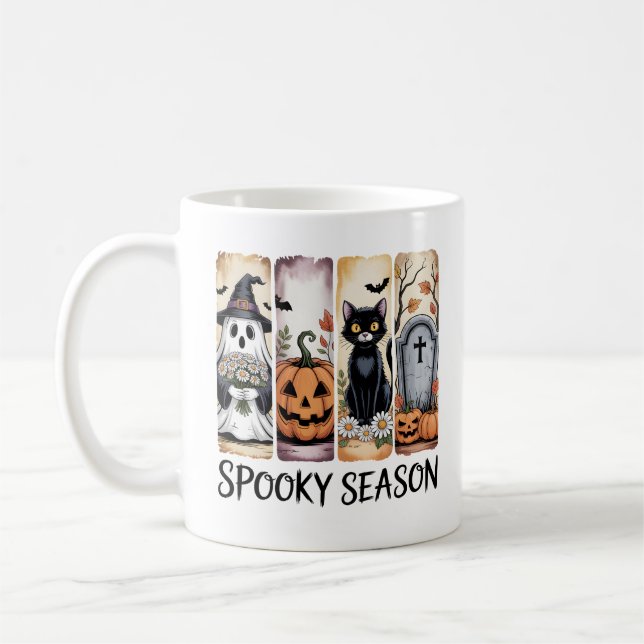Spooky Season Halloween Art Coffee Mug (Left)