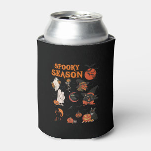 Spooky Season Halloween Black Cat Witch Ghost Pump Can Cooler