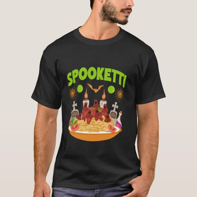 Spooky Season Halloween Costume Spaghetti Spookett T-Shirt (Front)