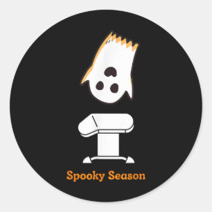 Spooky Season Halloween Cute Ghost Gymnast Vault G Classic Round Sticker