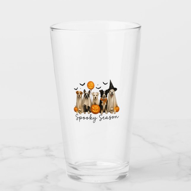 Spooky Season Halloween Dog Glass (Front)