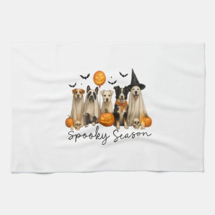 Spooky Season Halloween Dog Tea Towel
