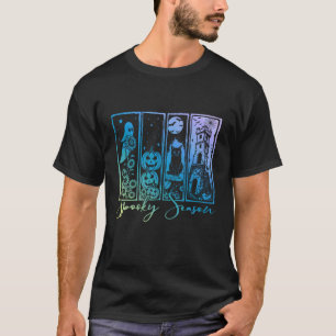 Spooky Season Halloween Ghost Pumpkin Black-Cat Ho T-Shirt