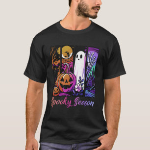 Spooky Season Halloween Ghost Pumpkin Black Cat Vi T-Shirt