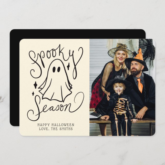 Spooky Season Halloween Photo Card (Front/Back)