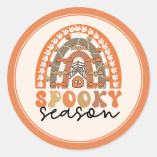 Spooky Season Halloween Rainbow Fall  Classic Round Sticker