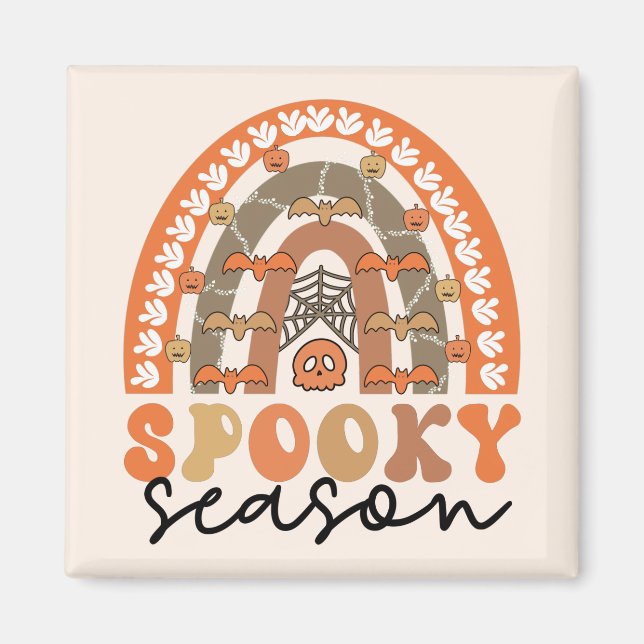Spooky Season Halloween Rainbow Fall Magnet (Front)