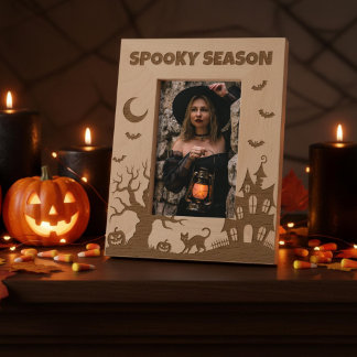 Spooky Season Halloween Scene Etched Frames