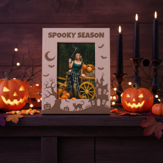 Spooky Season Halloween Scene Etched Frames