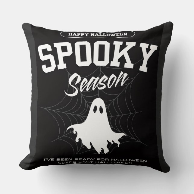 Spooky Season Halloween Throw Pillow  (Front)