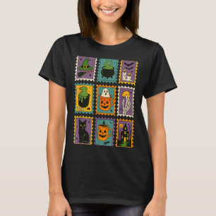 Spooky Season Halloween Witchy Ghost Pumpkin Black T-Shirt