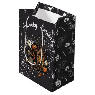 👻 Spooky Season Haunted House black Gift Bag 🎃